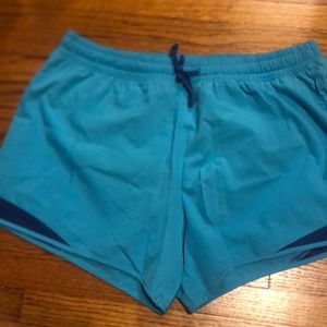 Blue and purple active wear shorts